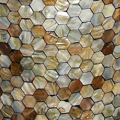 Deco 79 Mother of Pearl Shell Geometric Handmade Side End Accent Table Mosaic End Table, Side Table 14" x 14" x 20", Multi Colored