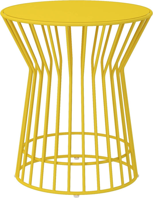 Novogratz 88068YLW1E Poolside Roberta Outdoor Side Table, Yellow