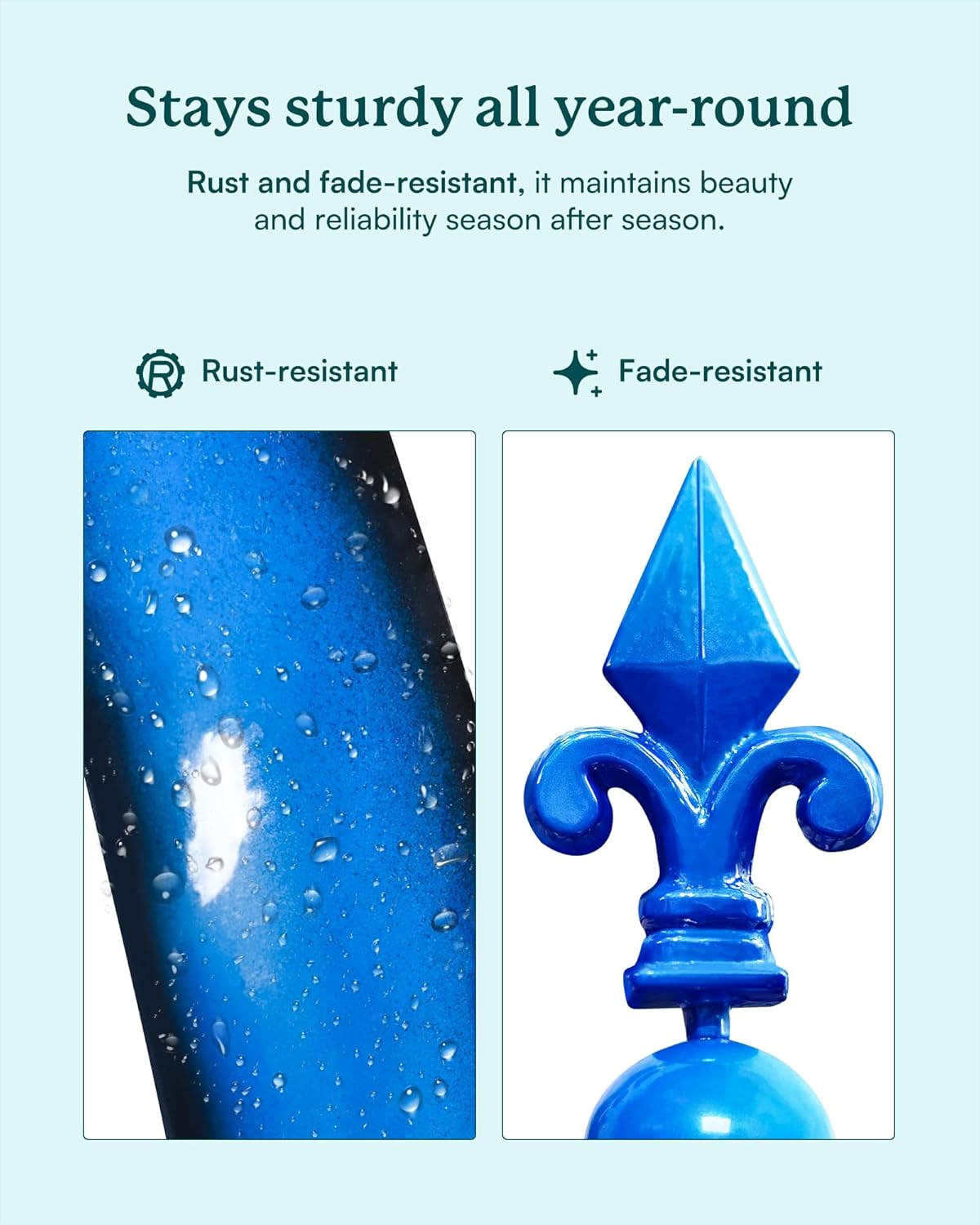 91 inch Wind Spinners Outdoor - Extra Large Outdoor Metal Wind Sculptures Spinners with Stake, Windmills for The Yard Garden, Yard Art Garden Lawn Decor - Blue (27" W x 91" H)