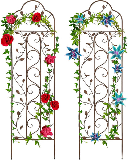 Best Choice Products 60x15in Iron Garden Trellis, Arched Outdoor Decoration w/Branches, Birds for Lawn, Garden, Backyard, Climbing Plants - Bronze